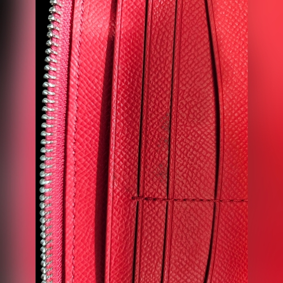 Coach Red Leather Wallet/Wristlet Dual Zipper With Coin Slot, Awesome Condition! - Picture 7 of 12